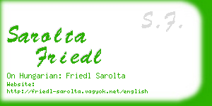 sarolta friedl business card